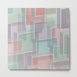 Lucite Blocks Pastel pink, green, blue, purple Metal Print | Geometric, Pastels, Graphicdesign, Luciteblocks, Digital, Futuristic, Contemporary, Minimalist, Moderndecor, 3Dblocks 