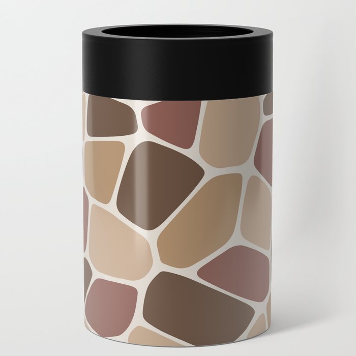 Abstract Shapes 212 in Rustic Tones Can Cooler