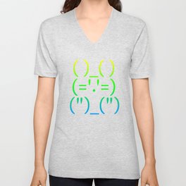 ASCII Bunny V Neck T Shirt
