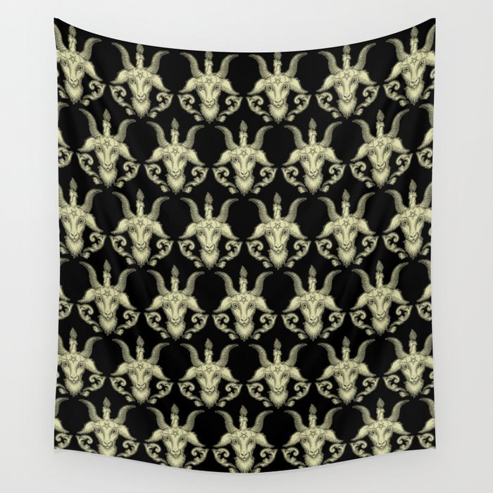 Baphomet Damask Wall Tapestry