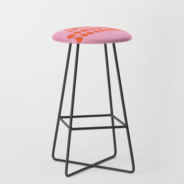 “Get Naked” Retro Lettering Quote in Pink & Orange Bar Stool