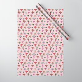 Pink Mushrooms Wrapping Paper