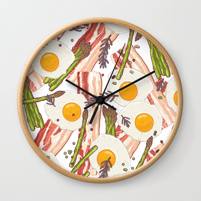 Breakfast pattern Wall Clock
