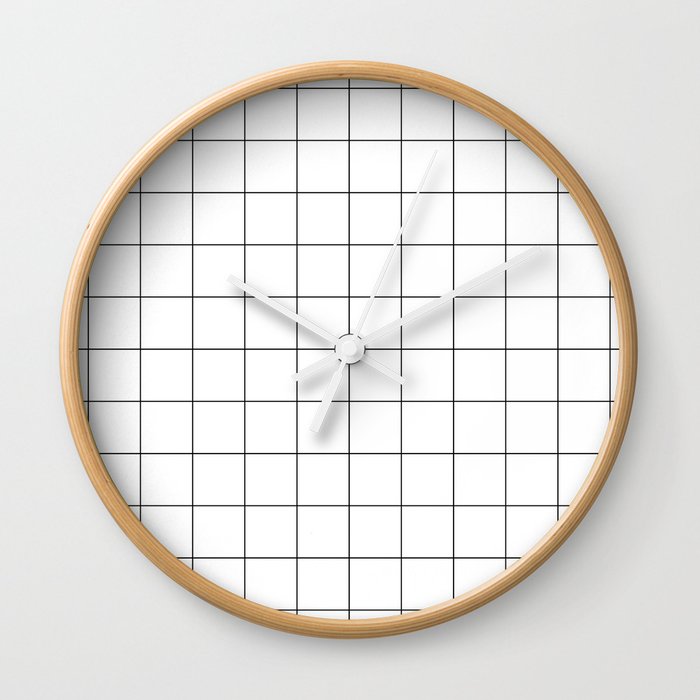 White Grid  /// pencilmeinstationery.com Wall Clock