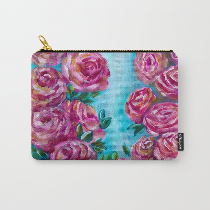 Rose Study in Blue Carry-All Pouch