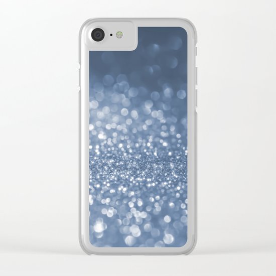Sparkling sea foam- Aqua Blue glitter effect background on #Society6 Clear iPhone Case