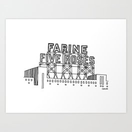 Montréal - Farine Five Roses - Black Art Print