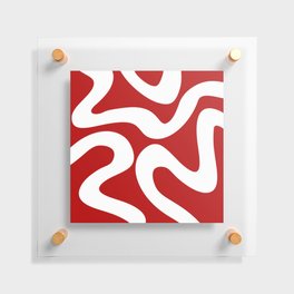 Abstract waves - red Floating Acrylic Print