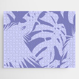 Very Peri 2022 Color Of The Year Violet Blue Periwinkle Monstera Tropical Jigsaw Puzzle