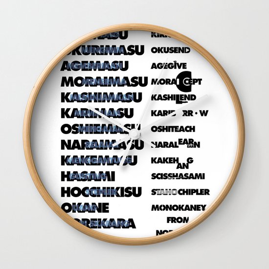 Graphic Exercise, : Japanese Indonesian English Wall Clock