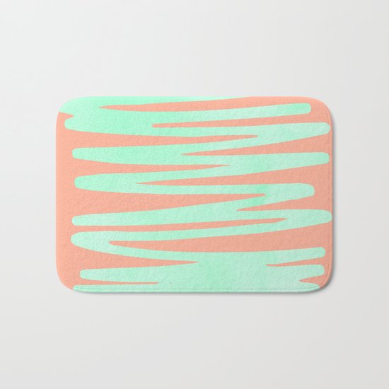Sweet Life Soft Serve Peach Coral + Mint Meringue Bath Mat