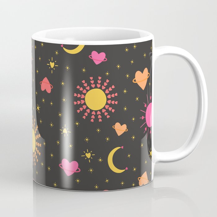 You Are My Sun, My Moon, and All of My Stars Pattern Dark Coffee Mug