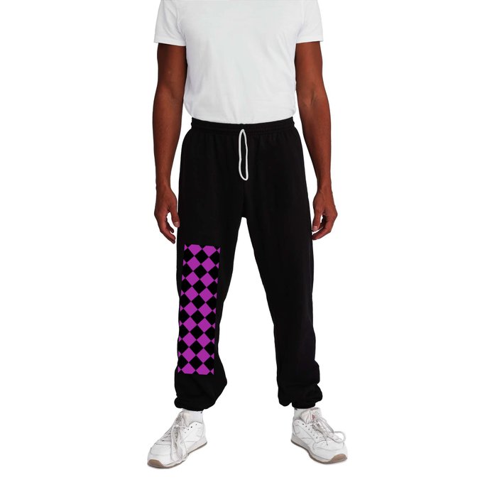 Rhombus (Black & Purple Pattern) Sweatpants