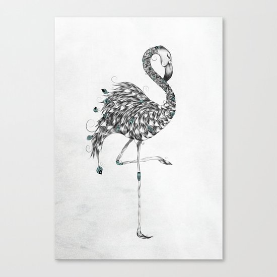Poetic Flamingo Canvas Print