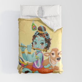Baby Krishna with sacred cow Comforter
