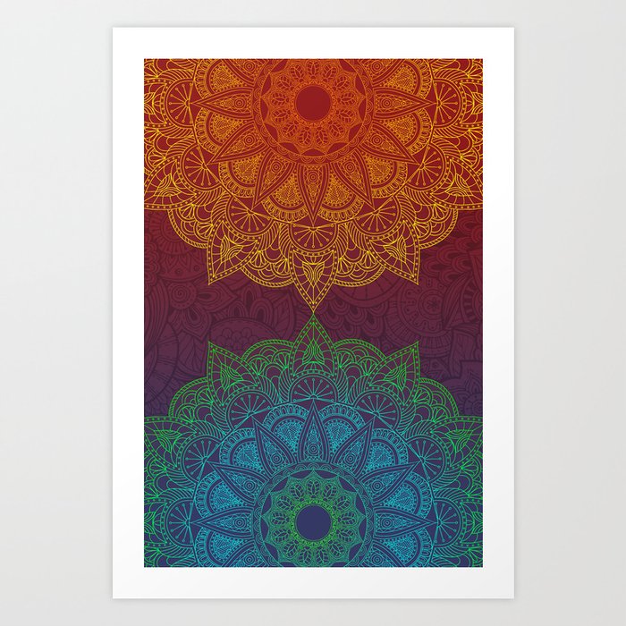 Mandala - twins Art Print