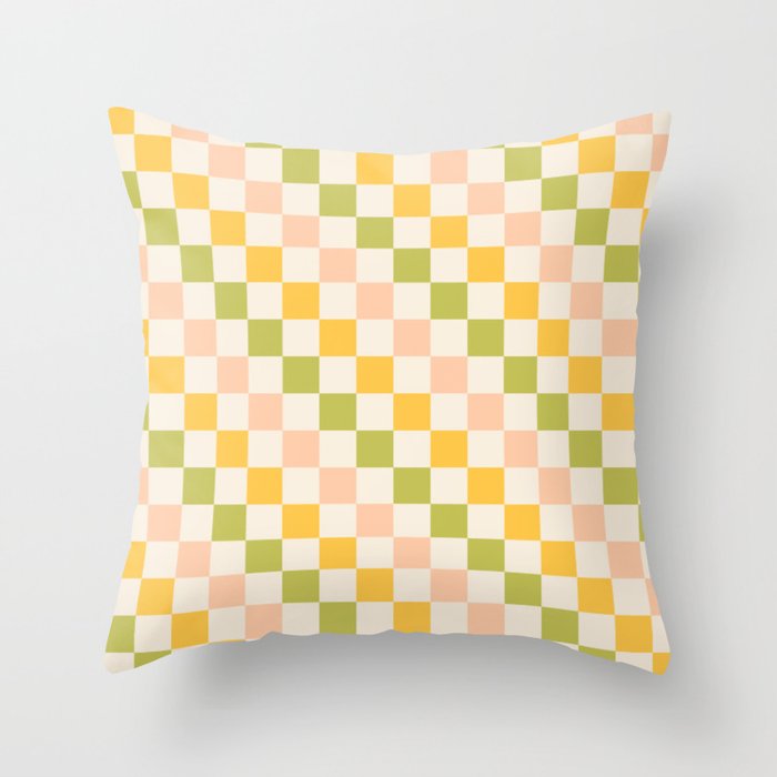 Diagonal Check Stripe Pattern in Light Muted Green Blush Yellow