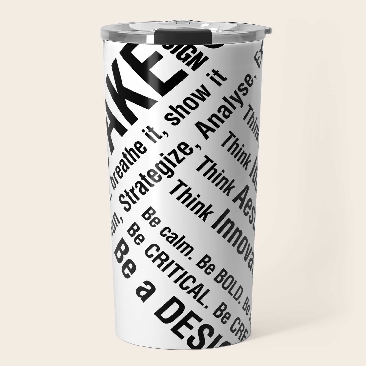Graphic Design Wake Up Travel Mug By Pabang Society6