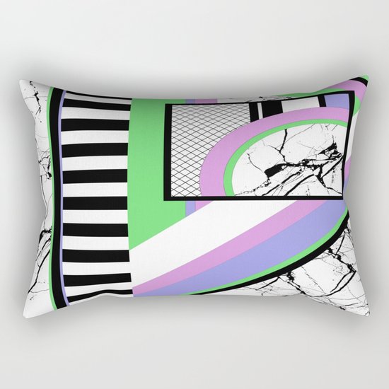 AMPS Deux - Abstract, Marble, Pastel, Stripes Rectangular Pillow