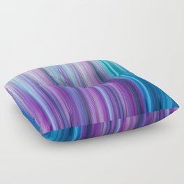 Abstract Purple and Teal Gradient Stripes Pattern Floor Pillow