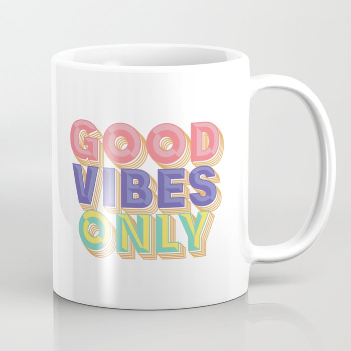 Good Vibes Only *** White Design Colorful home wall decor Art Print ...