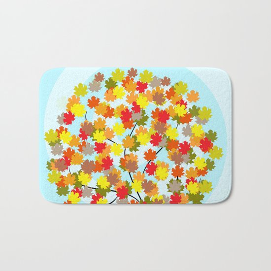 Tree in autumn Bath Mat
