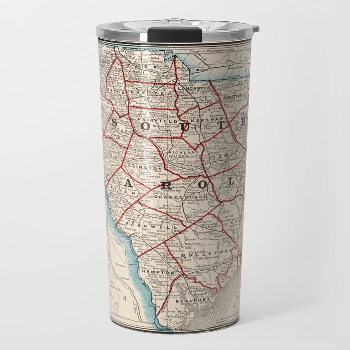 Vintage Map of South Carolina (1893) Travel Mug