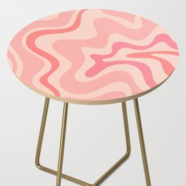 Retro Liquid Swirl Abstract in Soft Pink Side Table