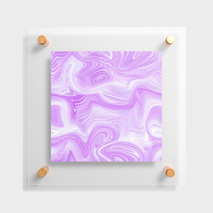 Aesthetic Soft Lilac Crystal Marble Floating Acrylic Print