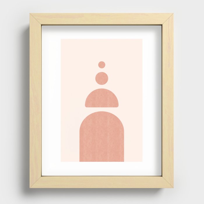 Beige Pink Arches Terracotta Art Recessed Framed Print