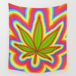 Psychedelic Cannabis Rainbow Wall Tapestry