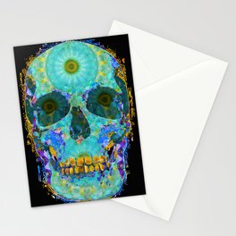 Mandala Skull Artwork - Third Eye Chakra Energy Art - Sharon Cummings Stationery Card