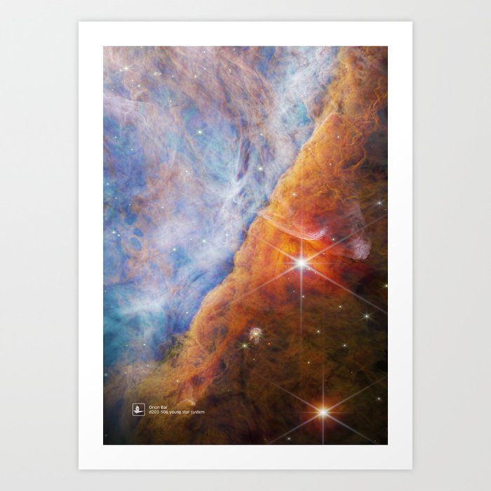 Orion Bar (James Webb/JWST), d203-506 star — space poster Art Print