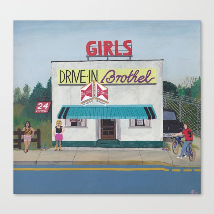 24 h Drive-in Brothel Canvas Print