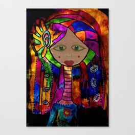 The thousand coloured Queen Canvas Print