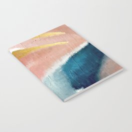 Exhale: a pretty, minimal, acrylic piece in pinks, blues, and gold Notebook