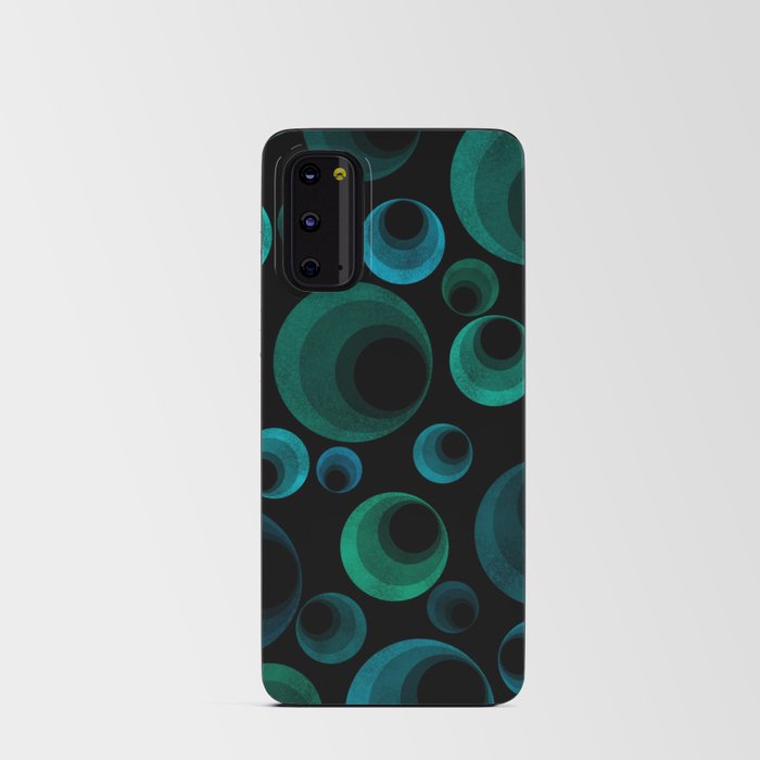 Teal & Green Abstract Circles Android Card Case