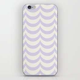 Pastel Lilac Purple and Antique White Wave Pattern iPhone Skin