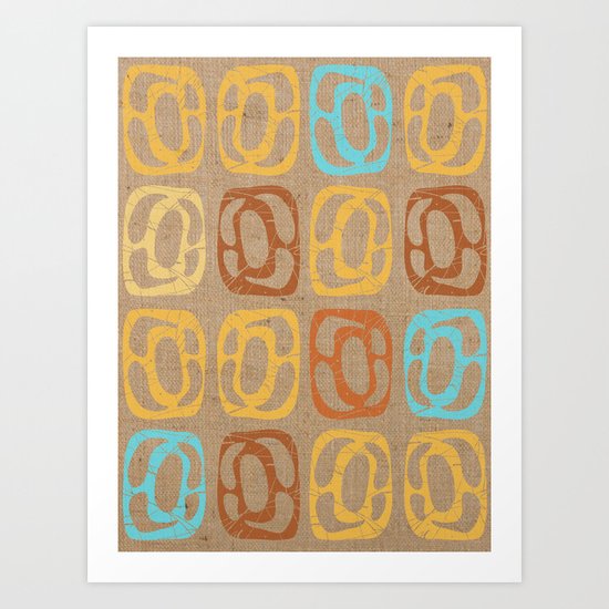 Organic Screen on Burlap 2 Art Print