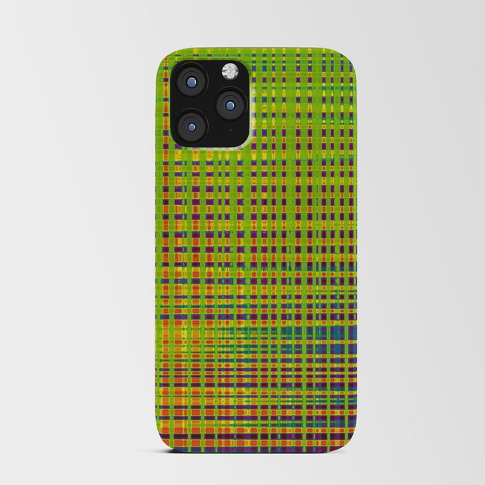 Vibrant Verdant Plaid: Multi-colored Green  iPhone Card Case