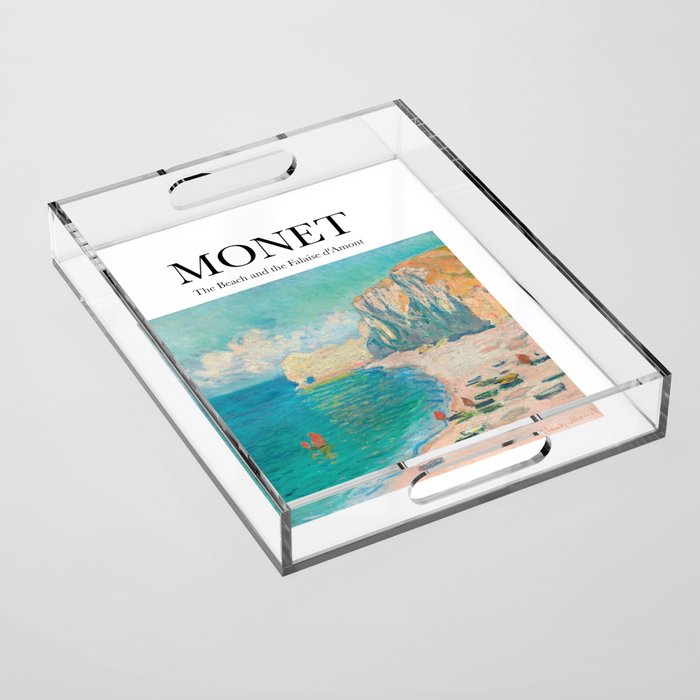 Monet - The Beach and the Falaise d'Amont Acrylic Tray
