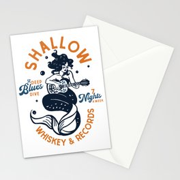 Shallow Whiskey & Records: A Deep Blues Dive Stationery Card