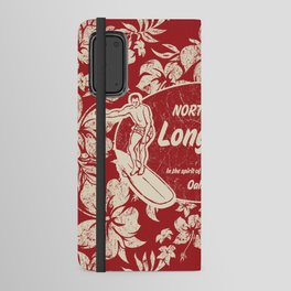 Club Surfing Longboard Surf Logo and Hibiscus Hawaiian Print      Android Wallet Case