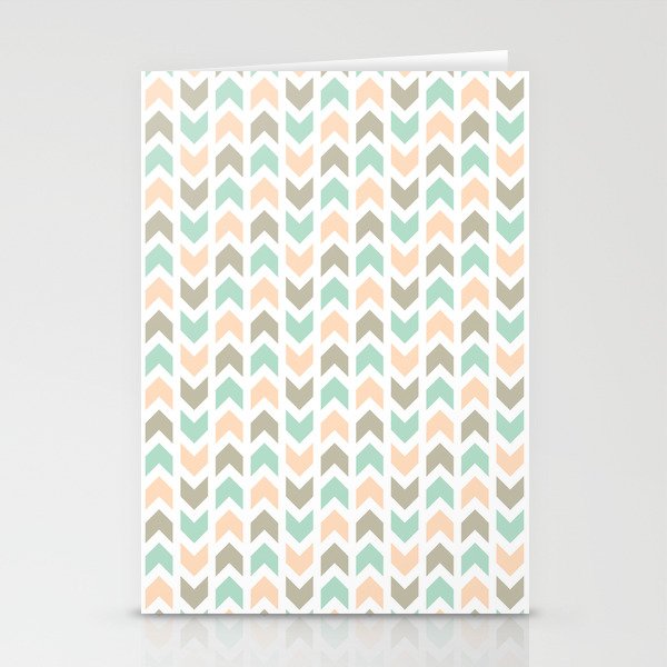 Pattern: Olive + Peach Arrows Stationery Cards