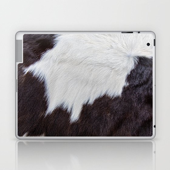 Brown and White Cow Skin Print Pattern Modern, Cowhide Faux Leather Laptop & iPad Skin