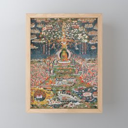 Amitayus, the Buddha of Eternal Life, 18th Century Tibet Painting Framed Mini Art Print