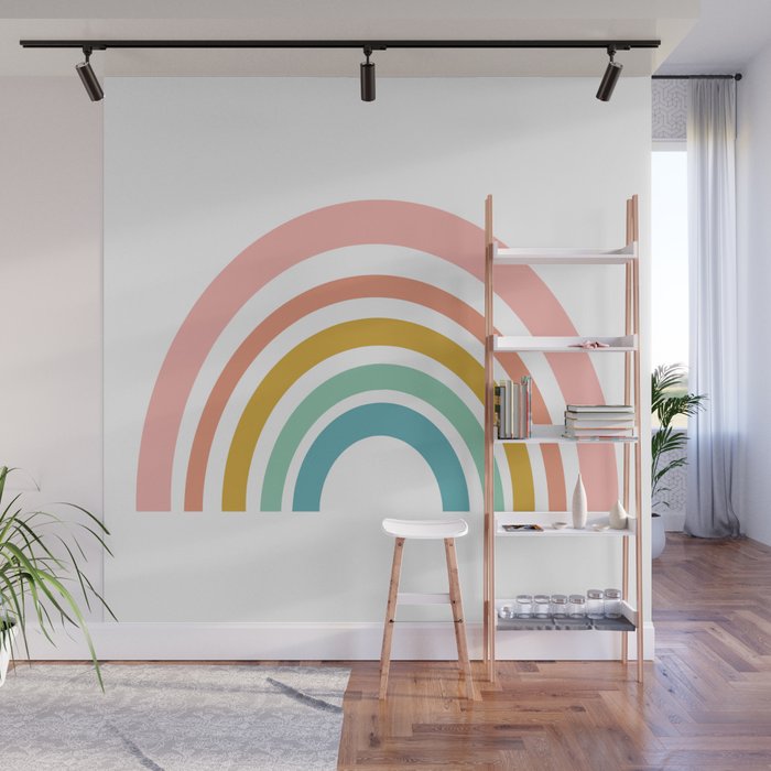 Simple Happy Rainbow Art Wall Mural