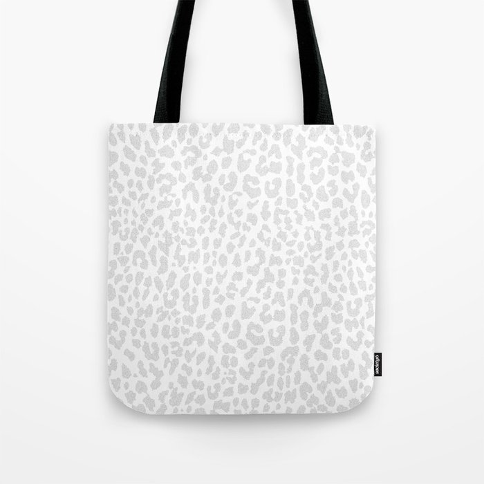 Pale Gray Leopard Tote Bag