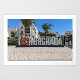 I love Hurghada Egypt Vacation Souvenir Photo Art Print