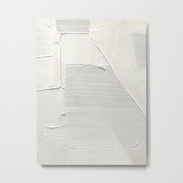 Relief [2]: an abstract, textured piece in white by Alyssa Hamilton Art Metal Print